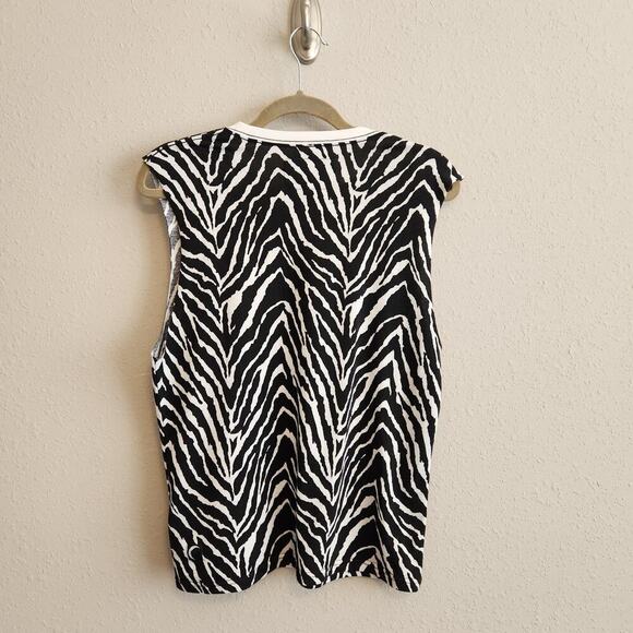 Zyia Active Safari Zebra Print Sleeveless Muscle Tee Size Medium - Picture 8 of 10